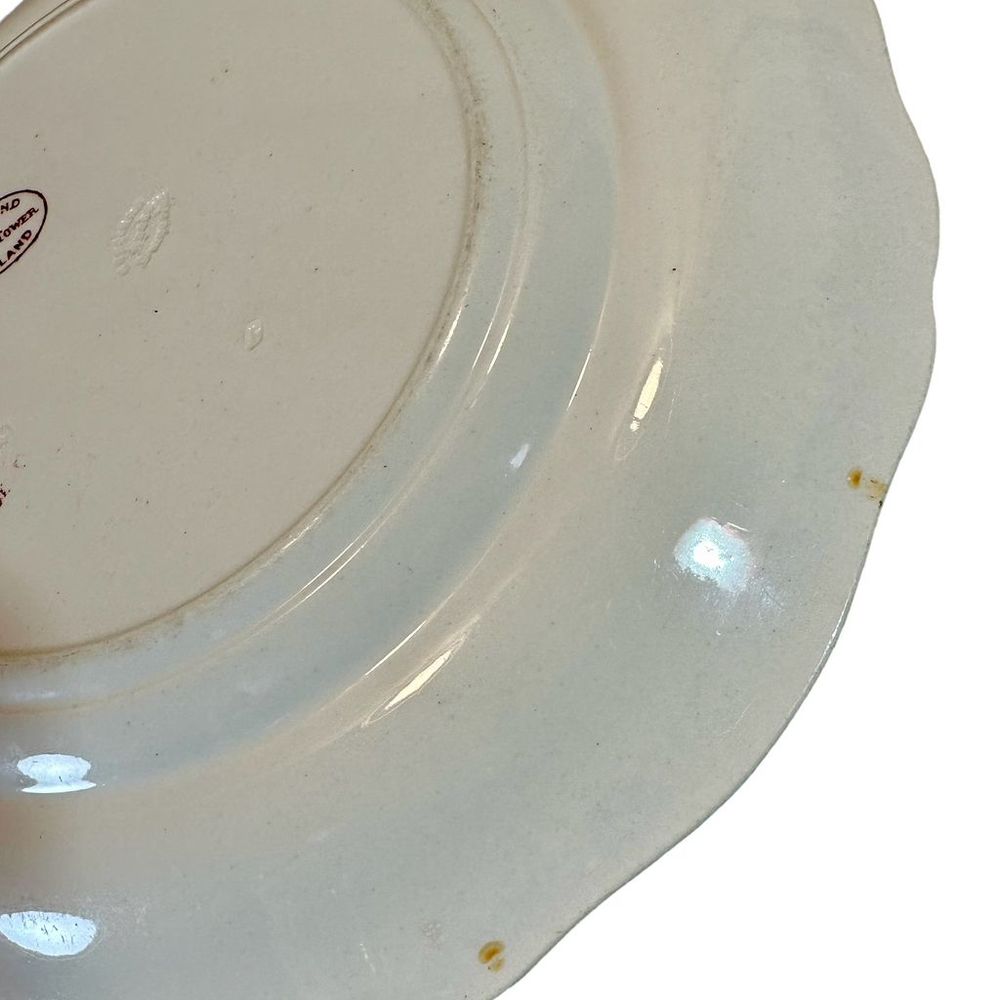 1950's Copeland Spode Tower Red 9.5" Transfer Ware, Ironstone Decorative Plate - Picture 10 of 13